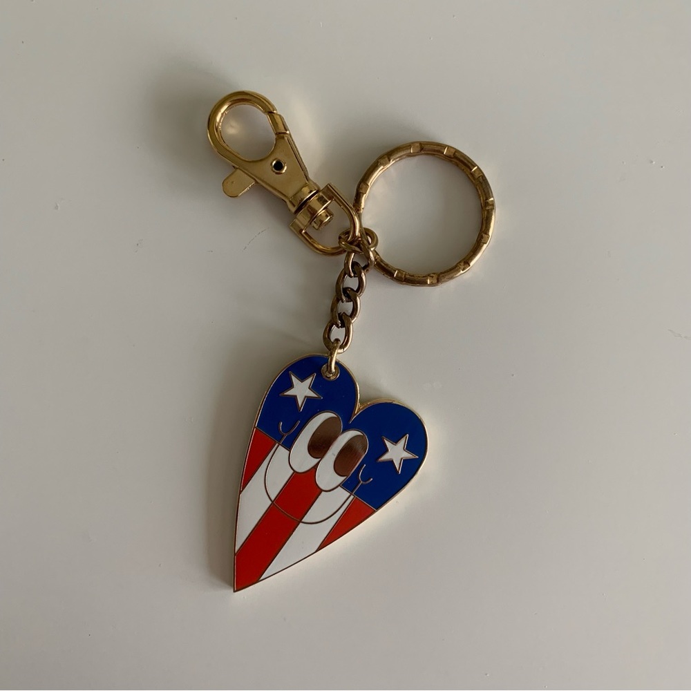 American Flag Keychain Heart Smiley Face